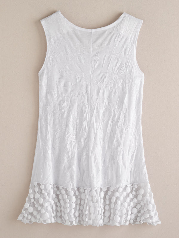 White Party Bubble Hem Tank