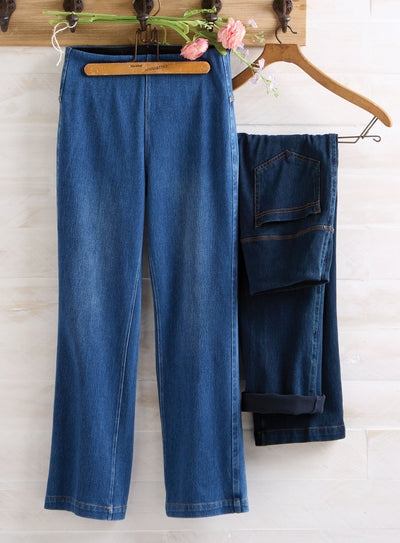 High Rise Stretch Denim Blue Jeans