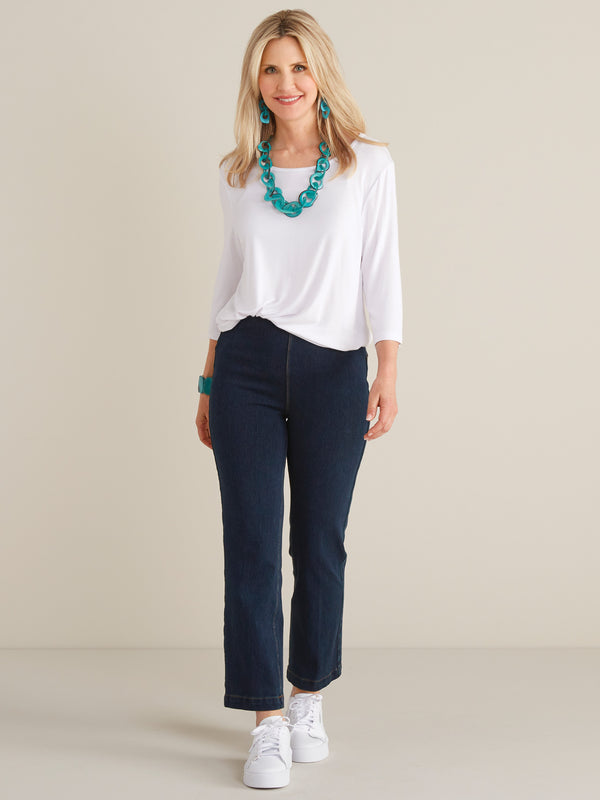 High Rise Stretch Denim Blue Jeans