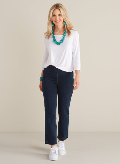 High Rise Stretch Denim Blue Jeans