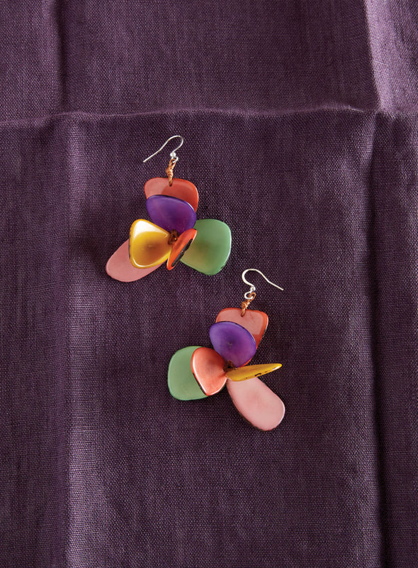 Rainforest Blossom Tagua Earrings