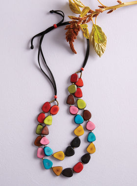 Color Cascade Tagua Necklace