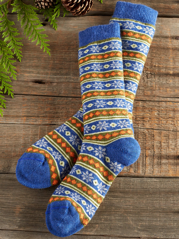 Cozy Alpaca Diamond Stripe Socks FINAL SALE (No Returns)