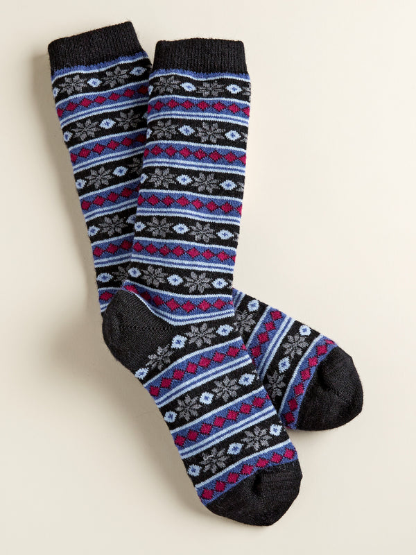 Cozy Alpaca Diamond Stripe Socks FINAL SALE (No Returns)