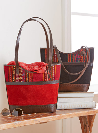 Illimani Wool and Suede Tote