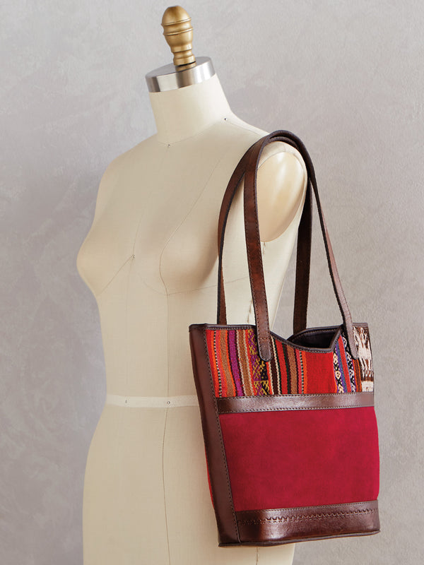 Illimani Wool and Suede Tote