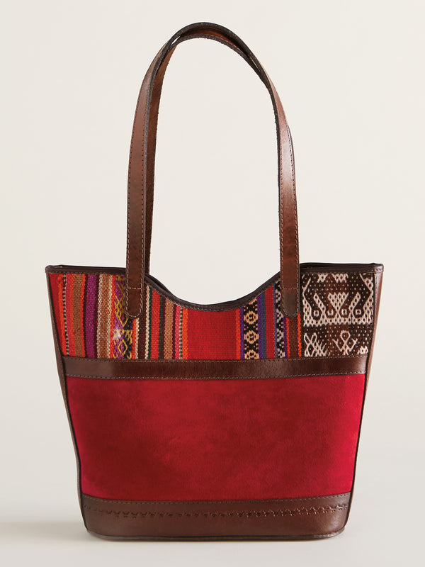 Illimani Wool and Suede Tote