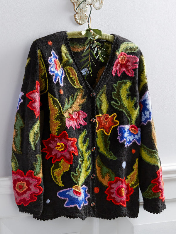 Andean Garden Hand-knit Cardigan FINAL SALE (No Returns)