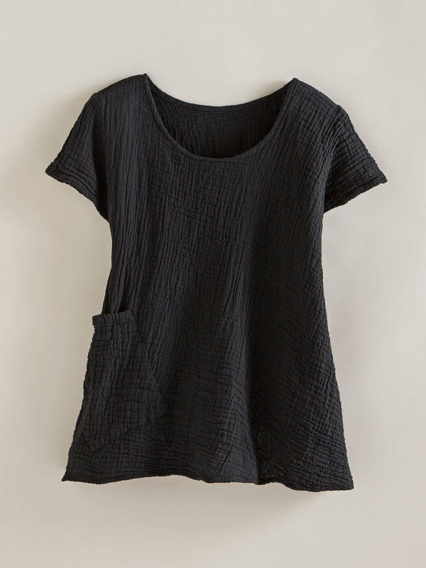 Crinkle Cotton Trapeze Tee