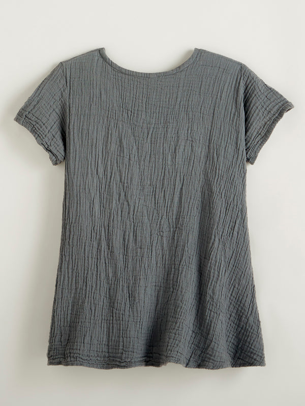 Crinkle Cotton Trapeze Tee