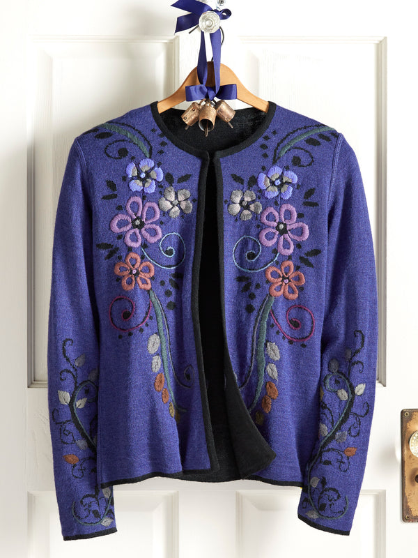 Jacobean Jacquard Reversible Cardigan