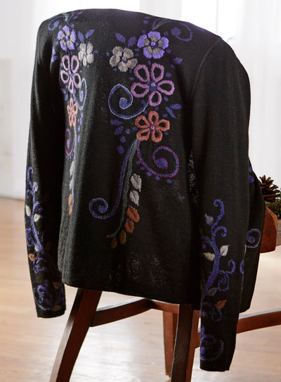 Jacobean Jacquard Reversible Cardigan