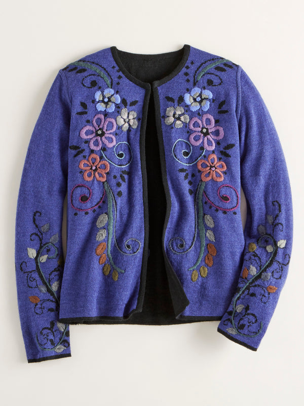 Jacobean Jacquard Reversible Cardigan