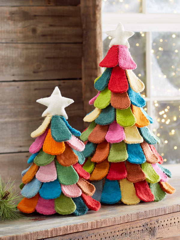 Rainbow Harmony Hand-felted Tree