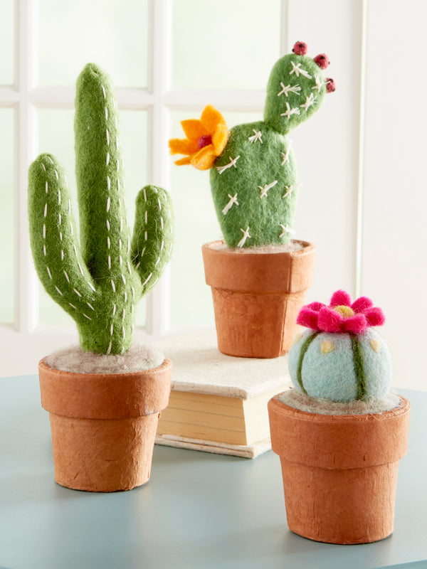 Hand-felted Mini Cactuses