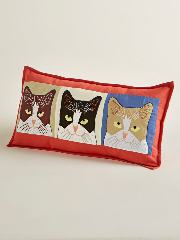 Cat's Meow Embroidered Pillows