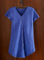 Crinkle Cotton Button-Front Blouse