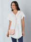 Crinkle Cotton Button-Front Blouse