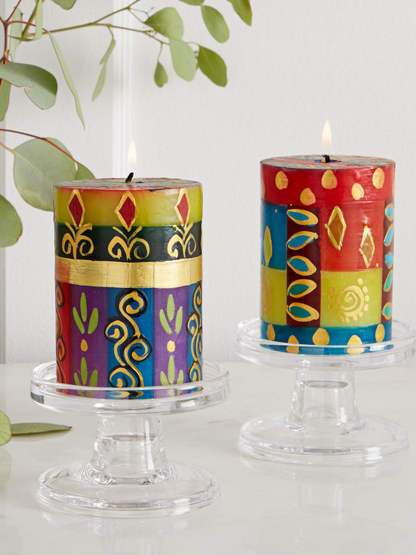 Golden Glow Hand-painted Pillar Candles