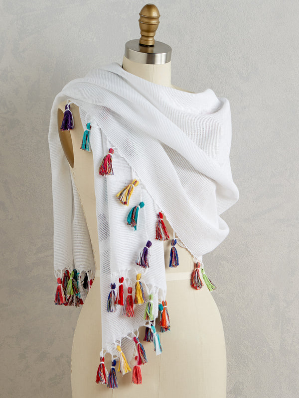 Color Burst Tassel Wrap