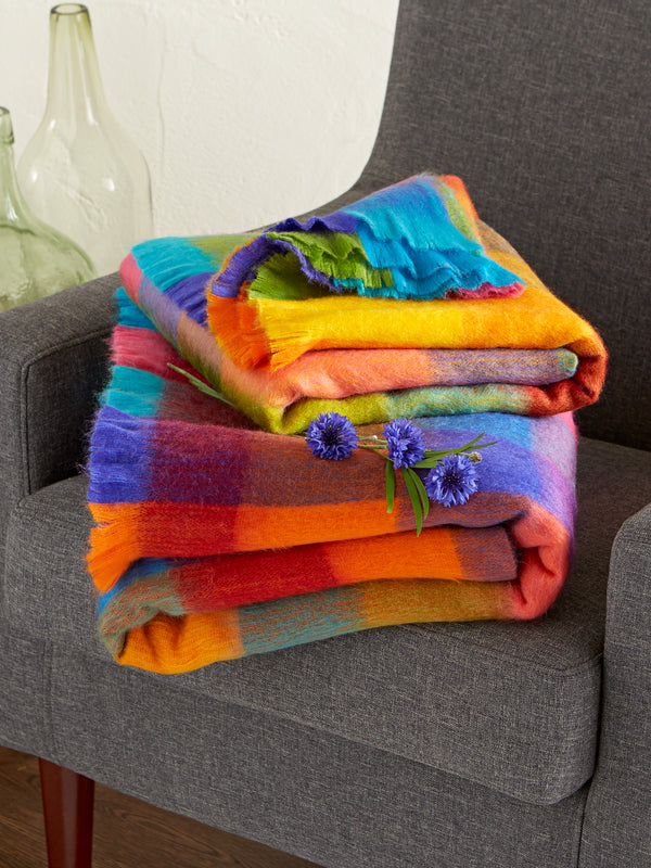 Rainbow Fleece Throw