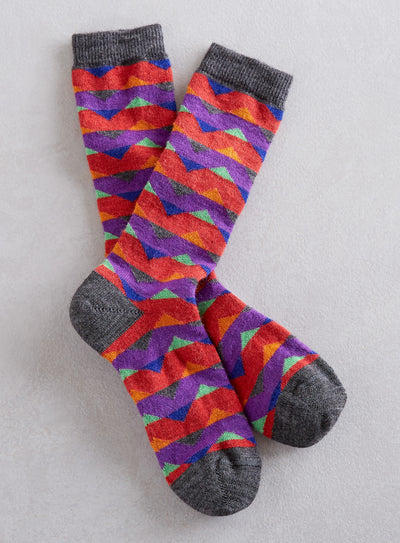 Cozy Alpaca Zig Zag Socks