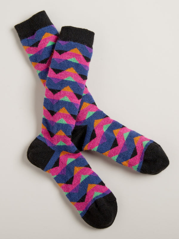 Cozy Alpaca Zig Zag Socks