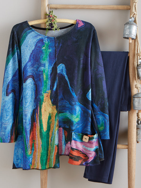 Impressionist Skies A-line Pocket Top