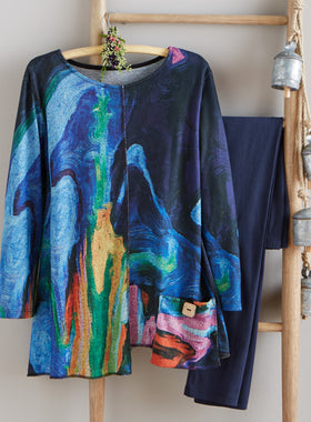 Impressionist Skies A-line Pocket Top