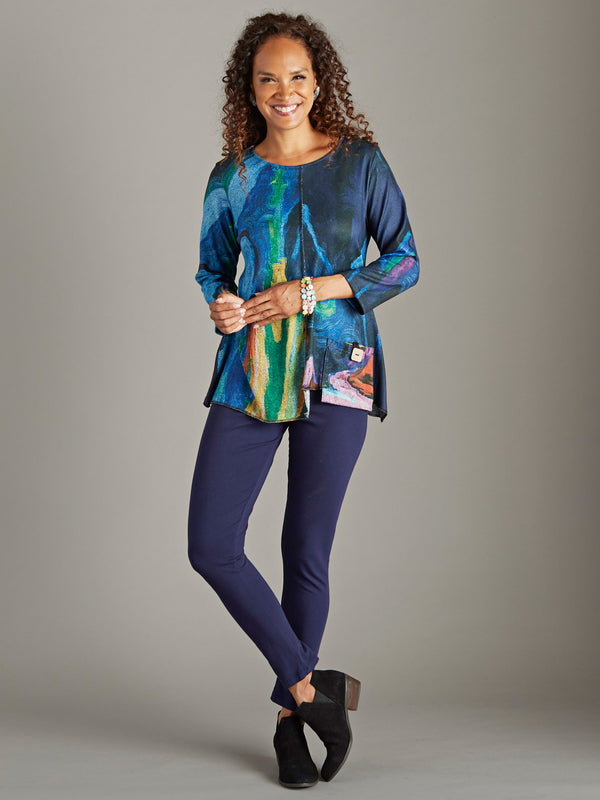 Impressionist Skies A-line Pocket Top