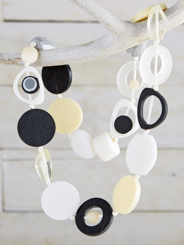 High Impact Modernist Necklace - Mixed Neutrals