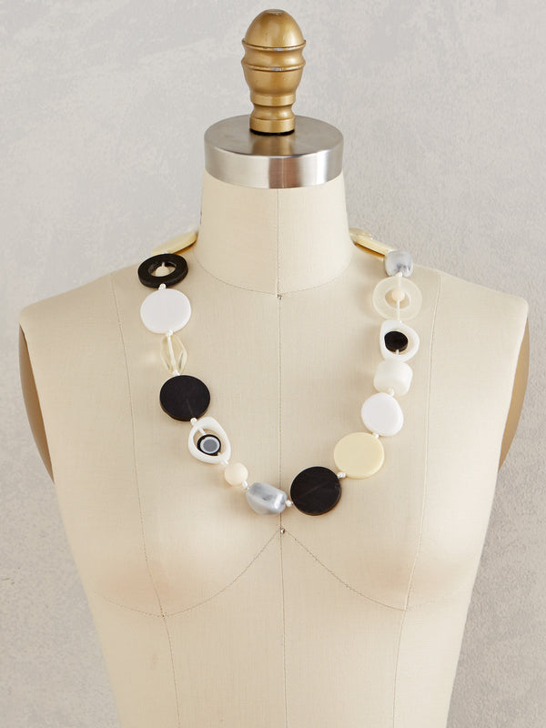 High Impact Modernist Necklace - Mixed Neutrals