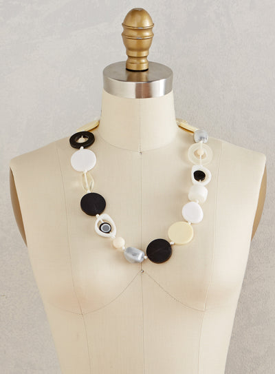 High Impact Modernist Necklace - Mixed Neutrals