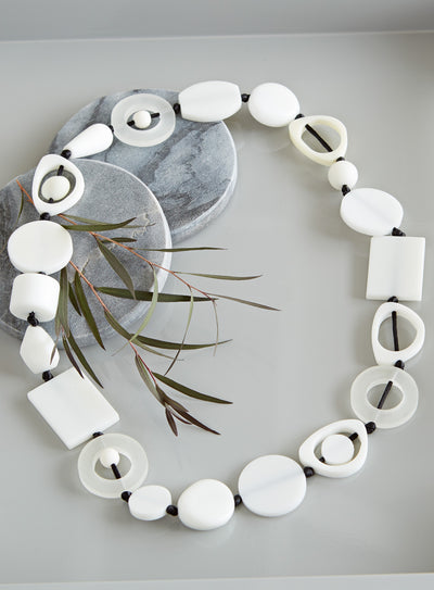 High Impact Modernist Necklace - White