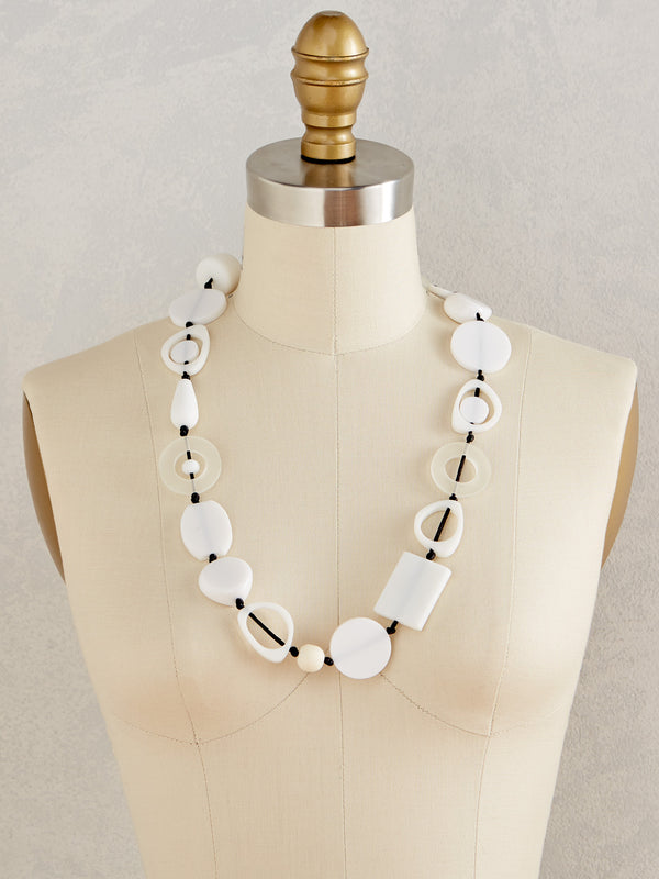 High Impact Modernist Necklace - White