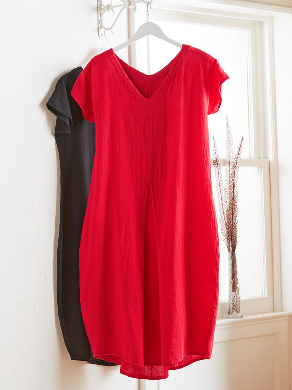 Captiva Drop-waist Cotton Gauze Dress FINAL SALE (No Returns)