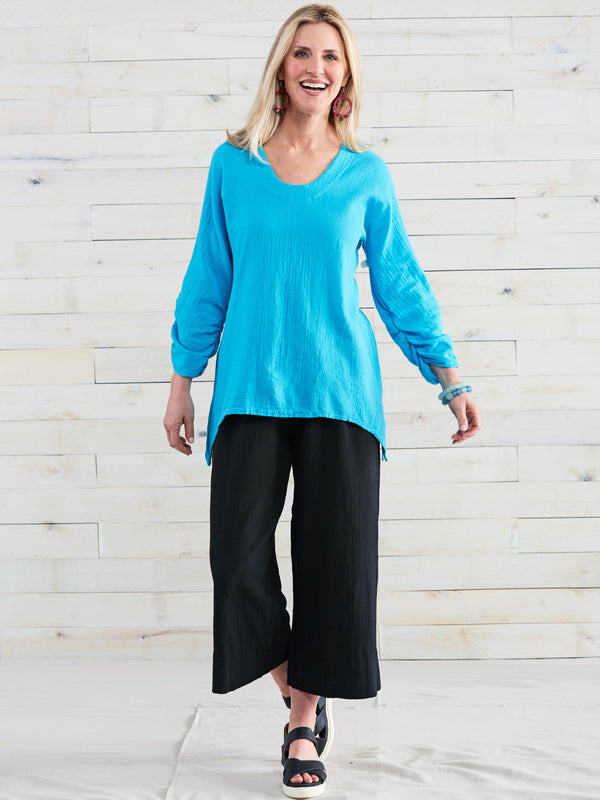 Bainbridge Ruched Cotton Gauze Tunic