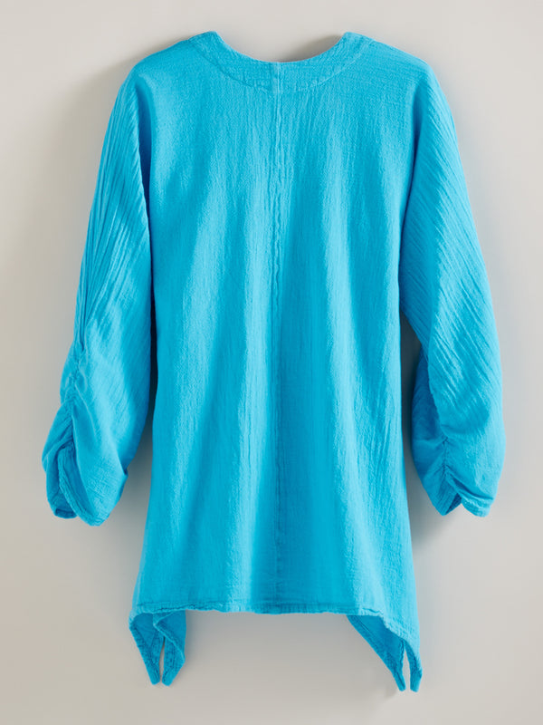 Bainbridge Ruched Cotton Gauze Tunic