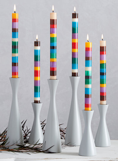 Cape Stripe Hand-Painted Candles