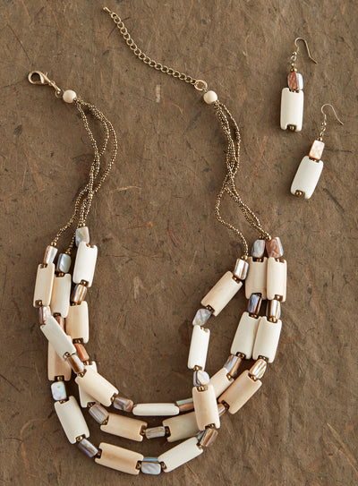 Coastal Sands Necklace and Earrings Set