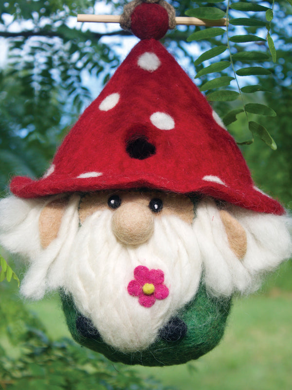 Gnome Home Hand-Felted Birdhouse FINAL SALE (No Returns)