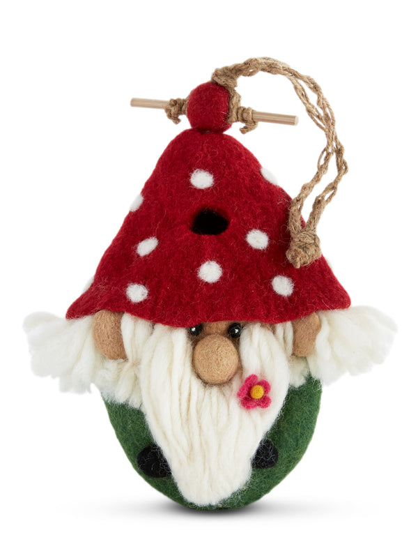 Gnome Home Hand-Felted Birdhouse FINAL SALE (No Returns)