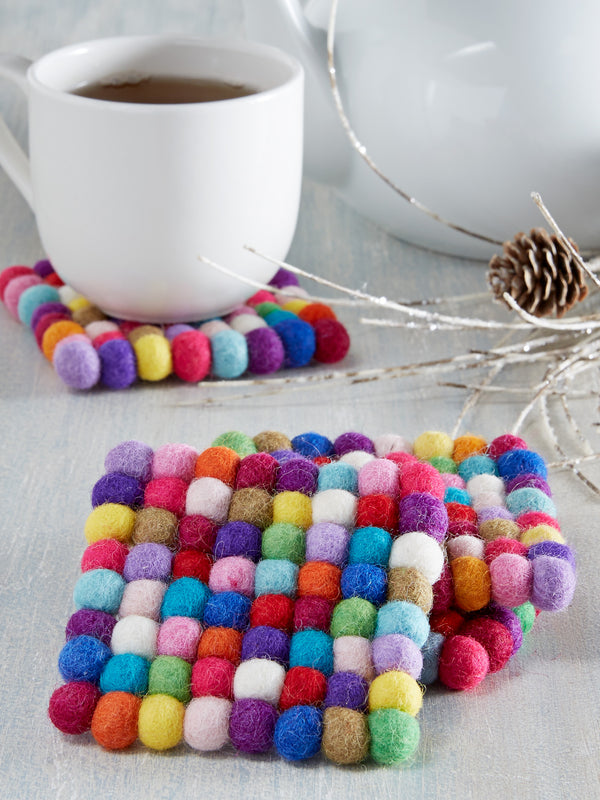 Rainbow Mosaic Felt Coasters