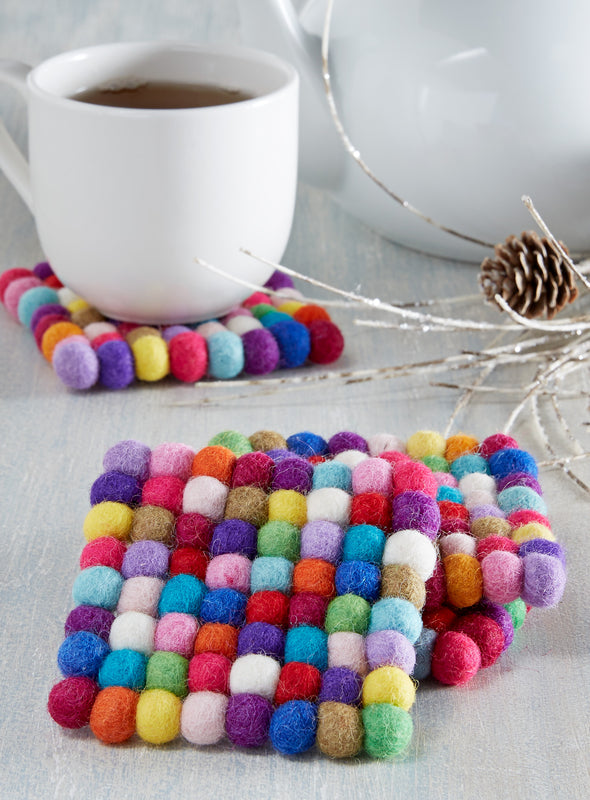 Rainbow Mosaic Felt Coasters