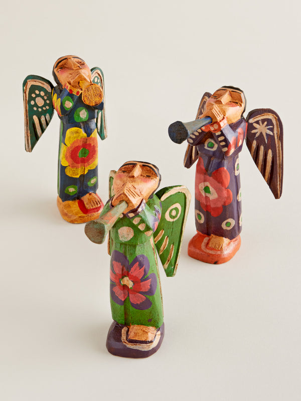 Floral Folk Art Angels - Set of Both