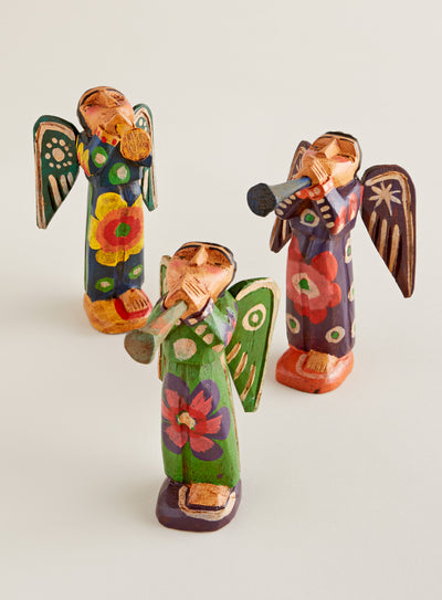 Floral Folk Art Angels - Set of Both