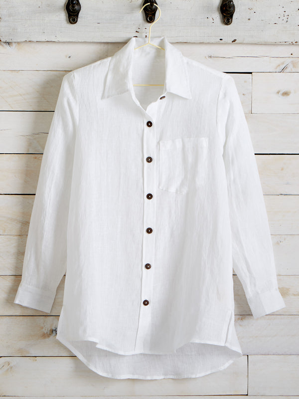 Algarve European Linen Long-sleeve Shirt FINAL SALE (No Returns)