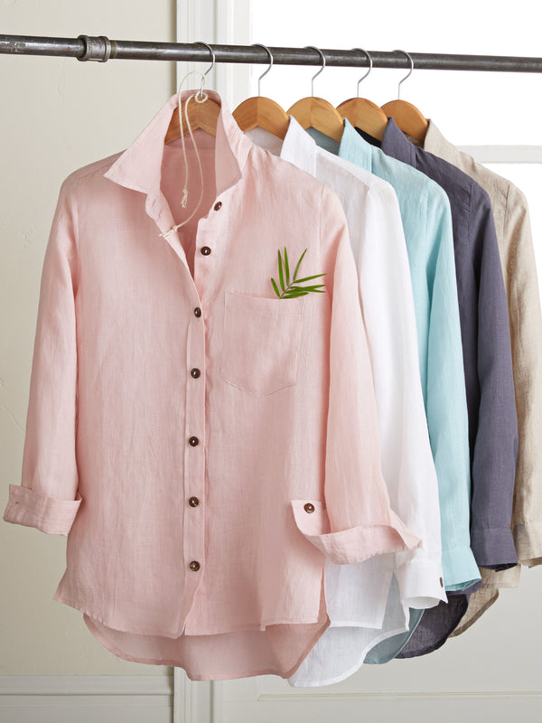 Algarve European Linen Long-sleeve Shirt FINAL SALE (No Returns)