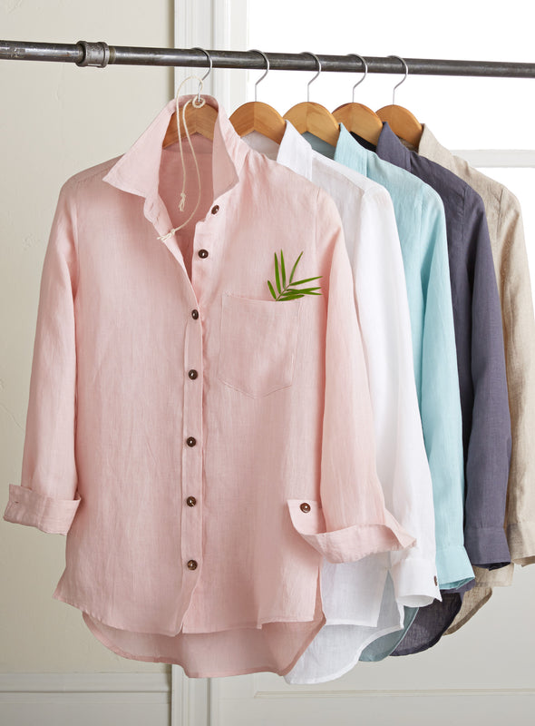 Algarve European Linen Long-sleeve Shirt FINAL SALE (No Returns)