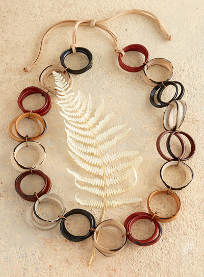 Tagua Tri-color Circles Necklace